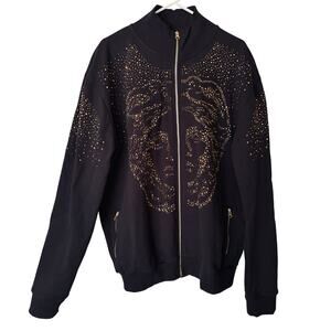 Men’s LAVERITA Medusa Head track jacket embellished with gold studs - SIZE 4XL